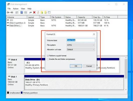 format hard disk drive